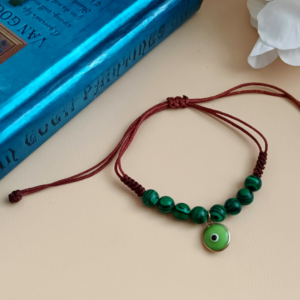 Pulsera Emirgan de MALAQUITA con dije de ojo turco