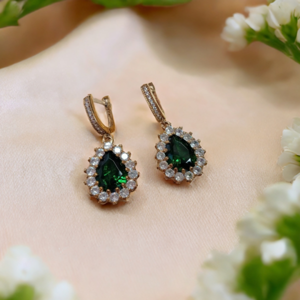 Aretes Hurrem con circonita esmeralda - Imagen 4